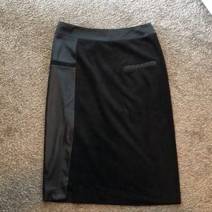 J. McLaughlin black Suede and leather pencil skirt